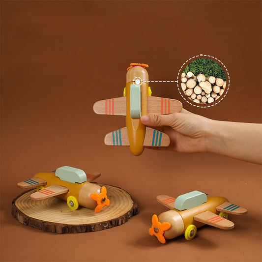 Creative Children's Wooden Small Airplane Toy Puzzle Exercise