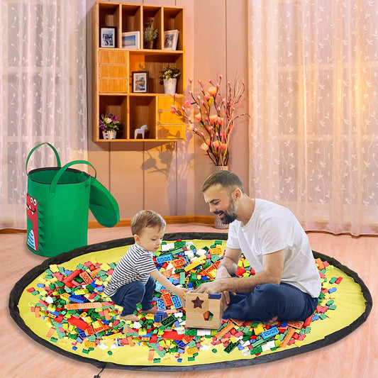 🚂🧸Smart Felt Storage Whit Pull Rope Play Mat 2 In 1🎯